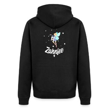 Zahnfee Zahn Magisch - Unisex Premium Bio Zip Hoodie - Schwarz - Hinten - Nico (187cm)