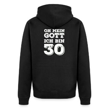 Oh mon Dieu Je suis 30 anniversaire Idée cadeau - Veste à capuche bio Premium Unisexe - noir - Dos - Nico (187cm)