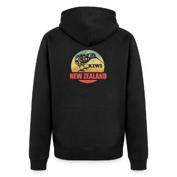 Kiwi New Zealand Cercle - Cadeau - Veste à capuche bio Premium Unisexe - noir - Dos - Nico (187cm)