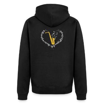 saxophone - Veste à capuche bio Premium Unisexe - noir - Dos - Nico (187cm)