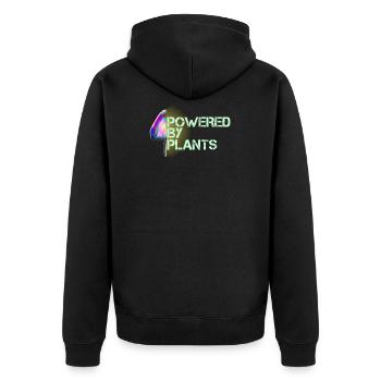 Pilze essen Magic Mushroom Pflanzen - Unisex Premium Bio Zip Hoodie - Schwarz - Hinten - Nico (187cm)