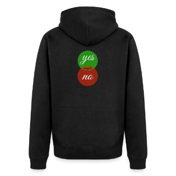 oui non peut-être - Veste à capuche bio Premium Unisexe - noir - Dos - Nico (187cm)