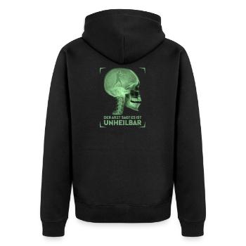Boxen Sport Boxer Lustiger Spruch - Unisex Premium Bio Zip Hoodie - Schwarz - Hinten - Nico (187cm)