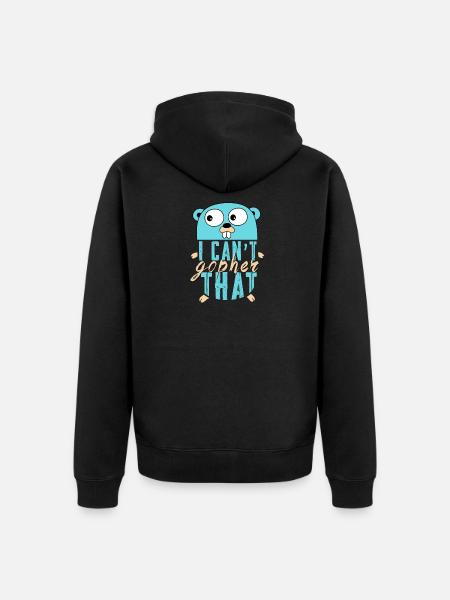 Golang Gopher, Stylish - Unisex Premium Organic Zip Hoodie - black