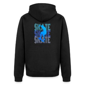 avant 1050 Skateboarder Silhoutte Typography Sk8er - Veste à capuche bio Premium Unisexe - noir - Dos - Nico (187cm)
