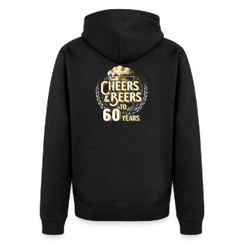 Cheers Beer 60e anniversaire cadeau de 60 ans - Veste à capuche bio Premium Unisexe - noir - Dos - Nico (187cm)