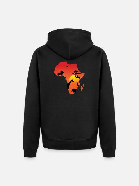 Afrique - Veste à capuche bio Premium Unisexe - noir