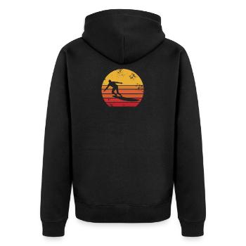 Surfer Vintage Rétro - Veste à capuche bio Premium Unisexe - noir - Dos - Nico (187cm)