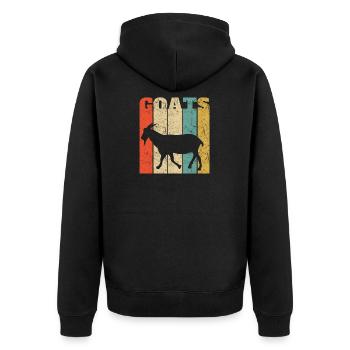 Silhouette de chèvre rétro - Veste à capuche bio Premium Unisexe - noir - Dos - Nico (187cm)