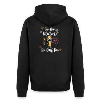 patentante - Unisex Premium Bio Zip Hoodie - Schwarz - Hinten - Nico (187cm)