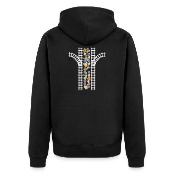 Railway Mom Dad Gift Back Massage Game - Unisex Premium Organic Zip Hoodie - black - Back - Nico (187cm)