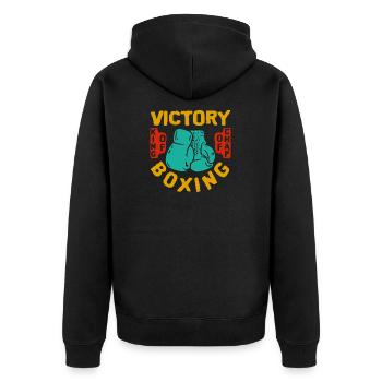 Boxing Boxer Martial Arts Boxing Glove Gift Idea - Unisex Premium Organic Zip Hoodie - black - Back - Nico (187cm)