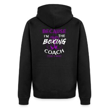 Boxing Boxer Martial Arts Boxing Glove Gift Idea - Unisex Premium Organic Zip Hoodie - black - Back - Nico (187cm)