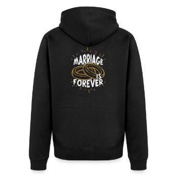 Marriage proposal marriage wedding engagement gift idea - Unisex Premium Organic Zip Hoodie - black - Back - Nico (187cm)