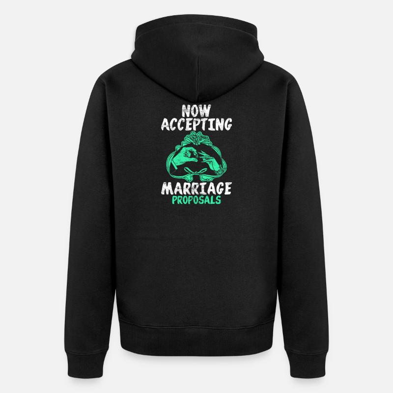 Heirat Antrag - Unisex Premium Bio Zip Hoodie - Schwarz