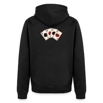 Poker Gambling Gambling Dice 4 aces gift - Unisex Premium Organic Zip Hoodie - black - Back - Nico (187cm)