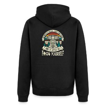 Yoga Yoga Class Yoga Teacher Mediation Gift Chakra - Unisex Premium Organic Zip Hoodie - black - Back - Nico (187cm)