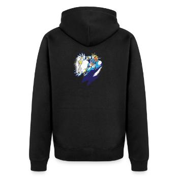 Zeus deity - Unisex Premium Organic Zip Hoodie - black - Back - Nico (187cm)