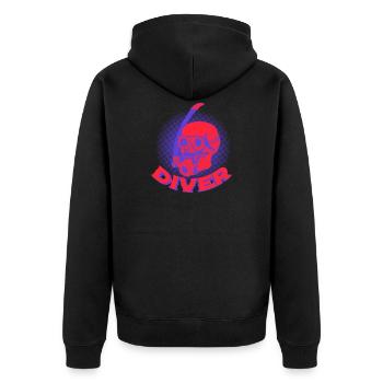 Tauchen Taucher Tauchsport Geschenk - Unisex Premium Bio Zip Hoodie - Schwarz - Hinten - Nico (187cm)