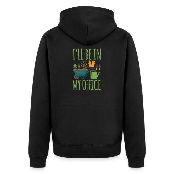 Gartenprodukt Geschenk für einen Gemüsegärtner - Unisex Premium Bio Zip Hoodie - Schwarz - Hinten - Nico (187cm)