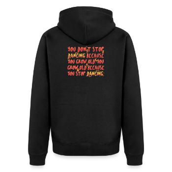 Tanzlehrer Tanzen Tänzer Tanzschule Geschenk - Unisex Premium Bio Zip Hoodie - Schwarz - Hinten - Nico (187cm)