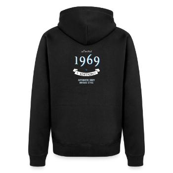 1969 birthday 50 years anniversary gift 50th b - Unisex Premium Organic Zip Hoodie - black - Back - Nico (187cm)