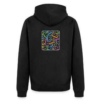 Musiktapes Tape Musique - Veste à capuche bio Premium Unisexe - noir - Dos - Nico (187cm)