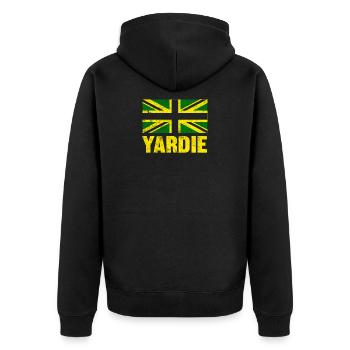 Yardie design - British Jamaican Clothing - Veste à capuche bio Premium Unisexe - noir - Dos - Nico (187cm)