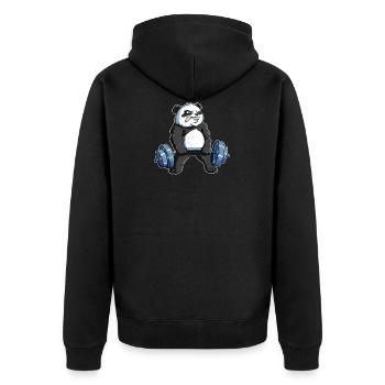 Deadlift Panda - Centre de conditionnement physique Bodybuilder - Veste à capuche bio Premium Unisexe - noir - Dos - Nico (187cm)