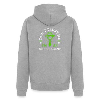 Agent secret agent agent cadeau idée cadeau - Veste à capuche bio Premium Unisexe - gris chiné - Dos - Nico (187cm)