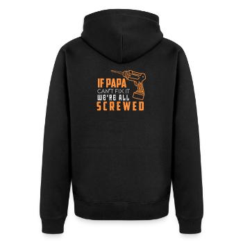 Père répare tout - Veste à capuche bio Premium Unisexe - noir - Dos - Nico (187cm)