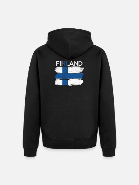 Finland - Unisex Premium Organic Zip Hoodie - black