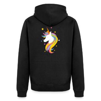Licorne mignonne - Veste à capuche bio Premium Unisexe - noir - Dos - Nico (187cm)