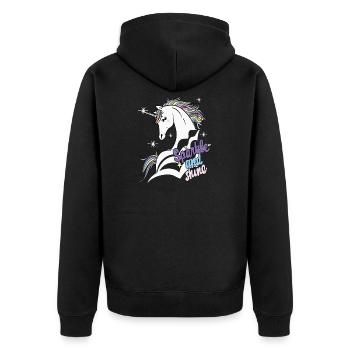 SPARKLE AND SHINE - Unisex Premium Bio Zip Hoodie - Schwarz - Hinten - Nico (187cm)