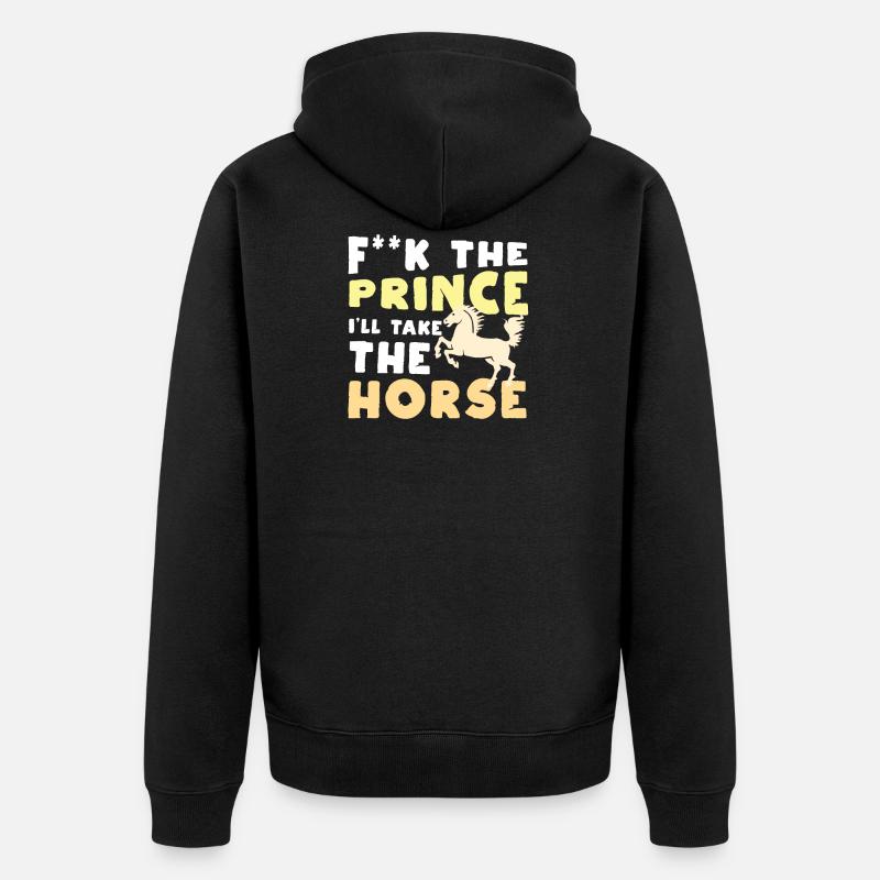 Baiser le prince, je vais prendre le cheval - Veste à capuche bio Premium Unisexe - noir