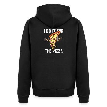 Fitness Pizza Sport Fast Food Diet Fun Gift - Unisex Premium Organic Zip Hoodie - black - Back - Nico (187cm)