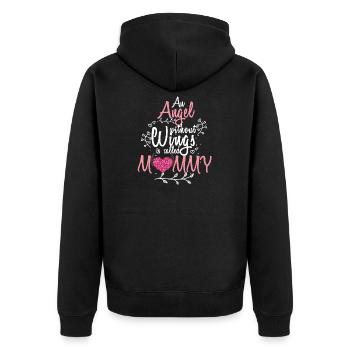 Les anges sans ailes s'appellent maman - Veste à capuche bio Premium Unisexe - noir - Dos - Nico (187cm)
