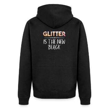 Cadeau de paillettes - Veste à capuche bio Premium Unisexe - noir - Dos - Nico (187cm)