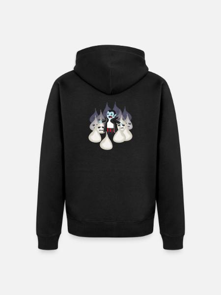 Vampire surrounded by garlic - Unisex Premium Organic Zip Hoodie - black