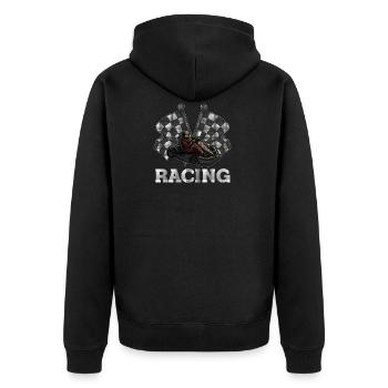 Kart driver kart racing race - Unisex Premium Organic Zip Hoodie - black - Back - Nico (187cm)