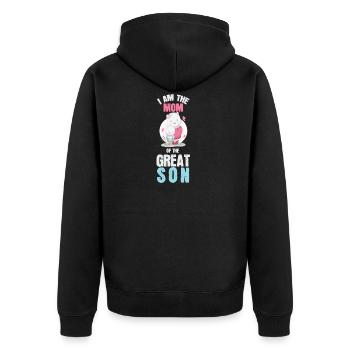 Je suis maman d'un grand fils - Veste à capuche bio Premium Unisexe - noir - Dos - Nico (187cm)