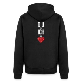 Toi et moi = je t'aime et je fais l'amour - Veste à capuche bio Premium Unisexe - noir - Dos - Nico (187cm)
