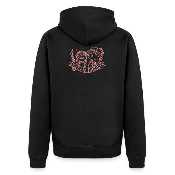 Fête de poule mariage équipe - Veste à capuche bio Premium Unisexe - noir - Dos - Nico (187cm)