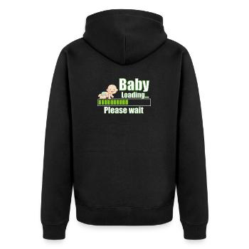 Baby Loading - Unisex Premium Organic Zip Hoodie - black - Back - Nico (187cm)