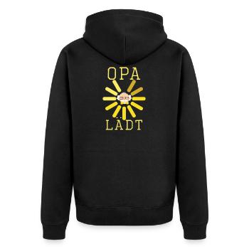 Opa lädt Großvater werden Enkelkind - Unisex Premium Bio Zip Hoodie - Schwarz - Hinten - Nico (187cm)