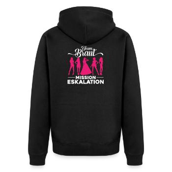 Junggesellinnenabschied Team Braut Geschenk - Unisex Premium Bio Zip Hoodie - Schwarz - Hinten - Nico (187cm)