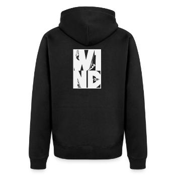 WIND - Unisex Premium Organic Zip Hoodie - black - Back - Nico (187cm)