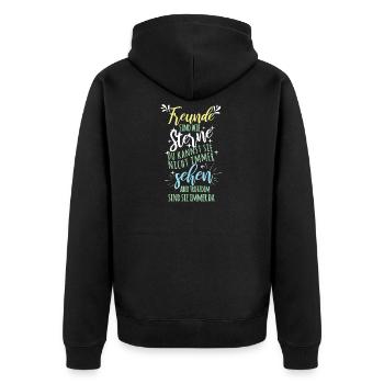Les amis sont comme des étoiles. Tu ne peux pas toujours les faire - Veste à capuche bio Premium Unisexe - noir - Dos - Nico (187cm)