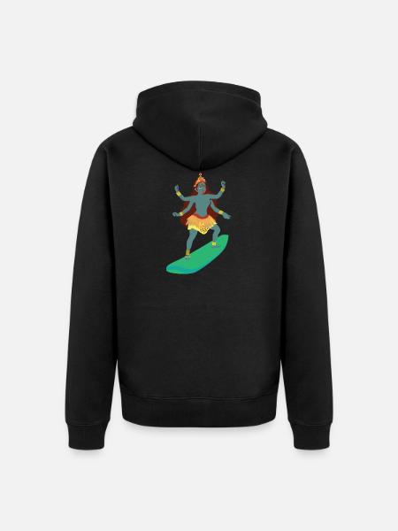 Surf Like Kali Yuga - Unisex Premium Organic Zip Hoodie - black