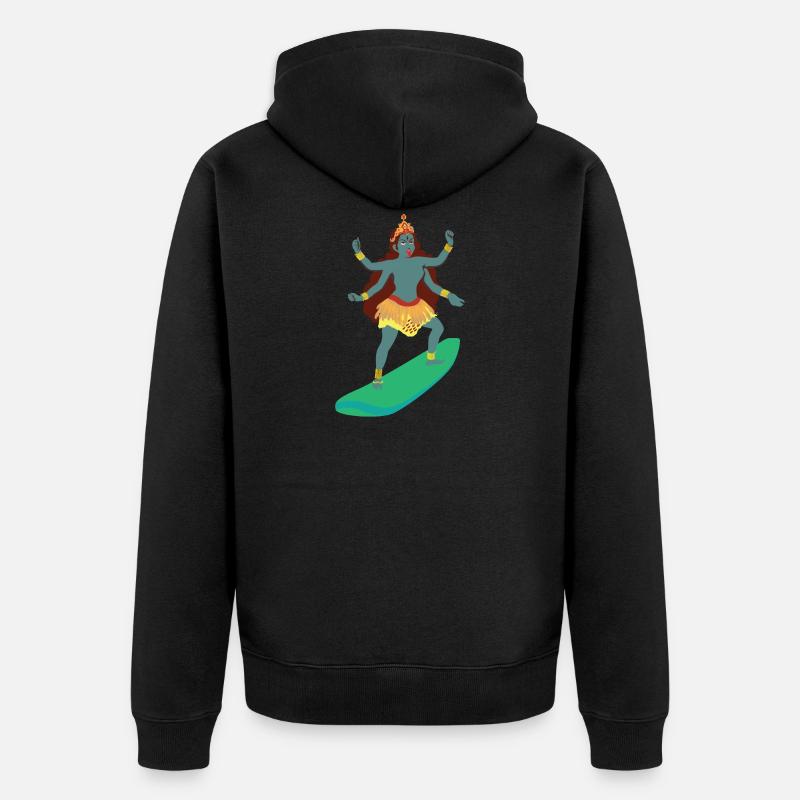 Surf Like Kali Yuga - Unisex Premium Bio Zip Hoodie - Schwarz